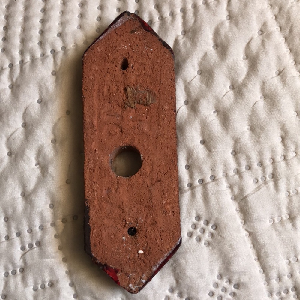 Hand painted Tierra Cotta stone Kokopelli door bell ringer cover. - Picture 2 of 3